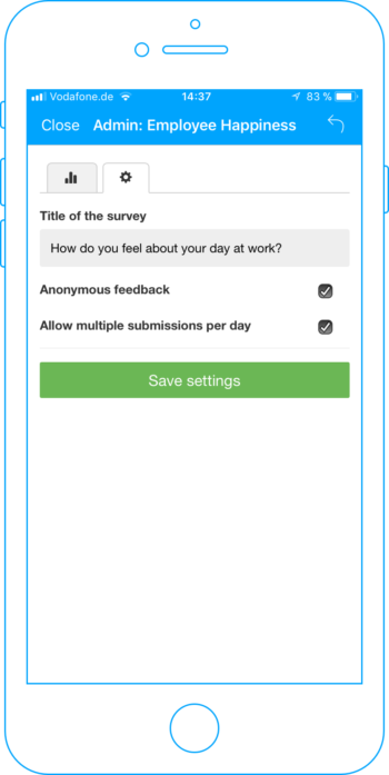 Mobile admin view of a pulse survey